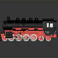 Vintage Steam Train Model Black And Red With Large Wheels And Detailed Design