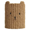 Handwoven Rope Storage Basket With Black Accents For Home Organization