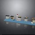 Modern Kitchen Scene Components With Island Counter Cabinets Appliances And Worktops