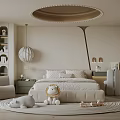 Kids Bedroom Interior With Cozy Bed Stuffed Toys Round Carpet Tree Shaped Decor