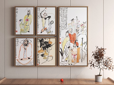 New Chinese Decorative Painting Abstract Hanging Painting 3d model