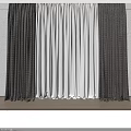Modern Thick Curtains and Sheer Panels for Bright Window Decoration 3d model