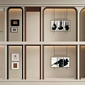 Modern Interior Design With Multiple Arched Doorways Framed Artworks And Pendant Lights