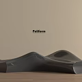 Poliform Curved Wave Shaped Sofa In Modern Interior With Light Wall And Wooden Floor