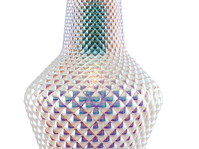 Modern Artistic Chandelier With Intricate Mesh Structure And Colorful Geometric Patterns 3d model