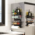 Wall Mounted Bathroom Cabinet Rack With Multiple Shelves For Bottles Jars And Paper Towels