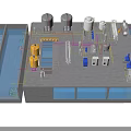 Industrial Factory Interior Featuring Large Storage Tanks Piping Systems Control Panels And Processing Pools 3d model