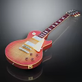 Red Sunburst Electric Guitar With Mahogany Body Rosewood Neck And Dual Humbuckers