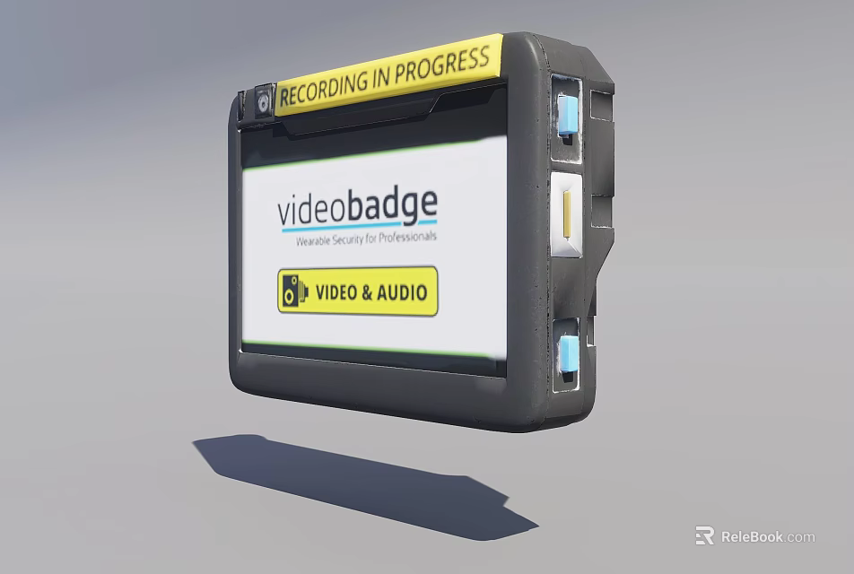 Videobadge Professional Body Worn Camera Recording Video And Audio In Progress 3d model 
