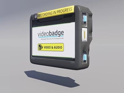 Videobadge Professional Body Worn Camera Recording Video And Audio In Progress 3d model