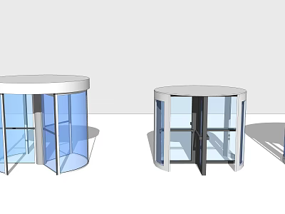 Revolving Doors Glass And Metal Modern Commercial Entrance Design With Automatic System 3d model