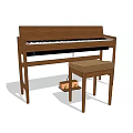 Wooden Electric Piano With Stool And Art Supplies Box For Home Use