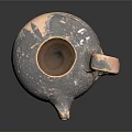 Unique Hand Carved Ceramic Sculpture With Curved Handle Spout And Textured Base