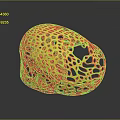 Decorative Hollow Sphere Sculpture With Gold Red Color And Intricate Perforated Design