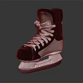 High Top Black And White Ice Skates With White Laces And Blade