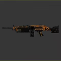 Orange And Black Tactical Rifle With Modern Design Scope And Magazine