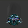 Powerful Game Character In Ornate Armor With Blue Energy Wings Standing On Green Pedestal