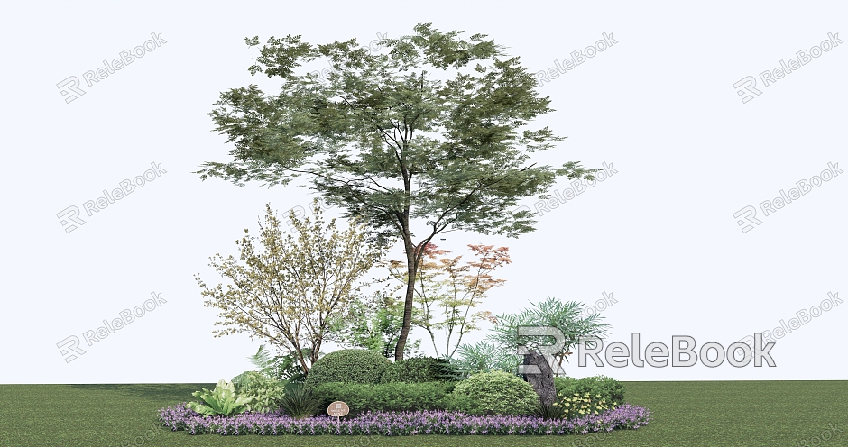 Modern Shrub Plant Combination model