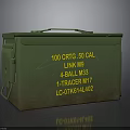 Green Military Ammunition Box With 50 Caliber Link M9 Ball M33 And Tracer M17