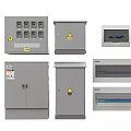 Industrial Equipment Control Panels Distribution Boxes And Metal Enclosures With Warning Signs Buttons Indicators
