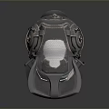 High Tech Futuristic Weapon Design With Metallic Structure And Orange Glowing Accents