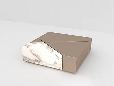 Modern Coffee Table With Metal Frame And Sleek Marble Top Design 3d model