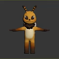 3D Cartoon Bee Character With Yellow Orange Body Striped Antennae And White Wings