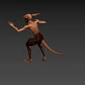 Fierce Game And Movie Character With Pointed Ears Red Eyes Tail And Claws