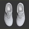White Casual Stylish Sneakers With Round Toe Cap And Comfortable Laces For Daily Use