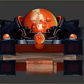 Sci Fi Mechanical Structure With Glowing Red Orange Parts And Platform Base 3d model