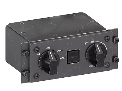 Heavy Duty Industrial Control Panel with Dual Knobs Switch and Heating Cooling AC Vent Functions 3d model