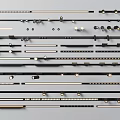 Various Styles Downlights and Spotlights with Black Gold Colors and Accessories Arranged