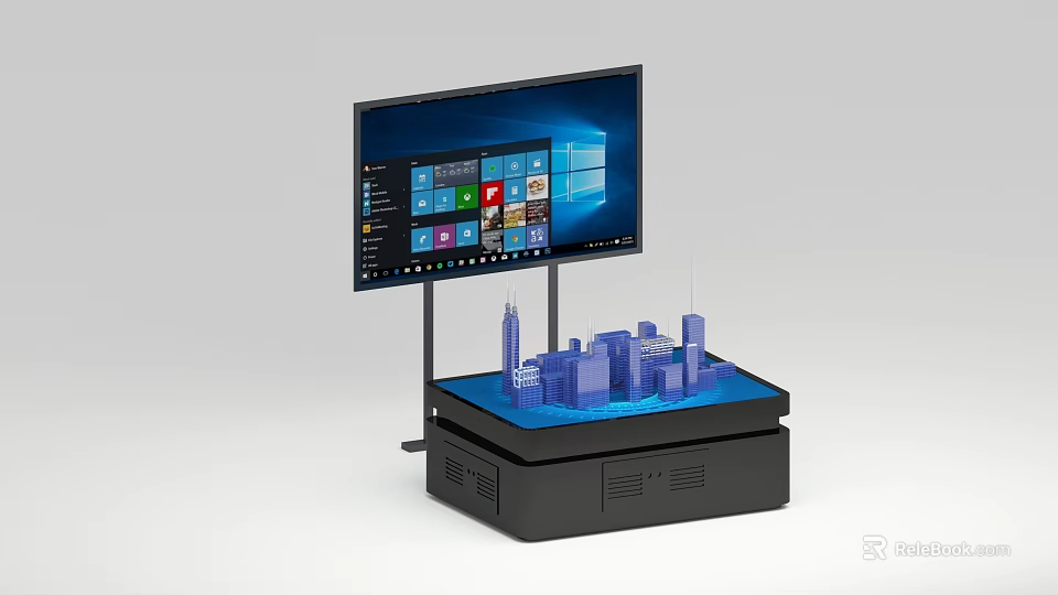 Commercial Equipment With Interactive Digital Screen And 3D City Model 3d model