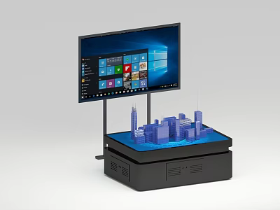 Commercial Equipment With Interactive Digital Screen And 3D City Model 3d model