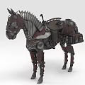 Steampunk Mechanical Horse Featuring Detailed Metal Structure Leather Saddle And Gear Components