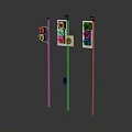 Modern Floor Lamps With Traffic Light Inspired Design And Metal Poles