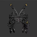 Game and Movie Mech Character With Detailed Black Design Yellow Accents And Mechanical Legs
