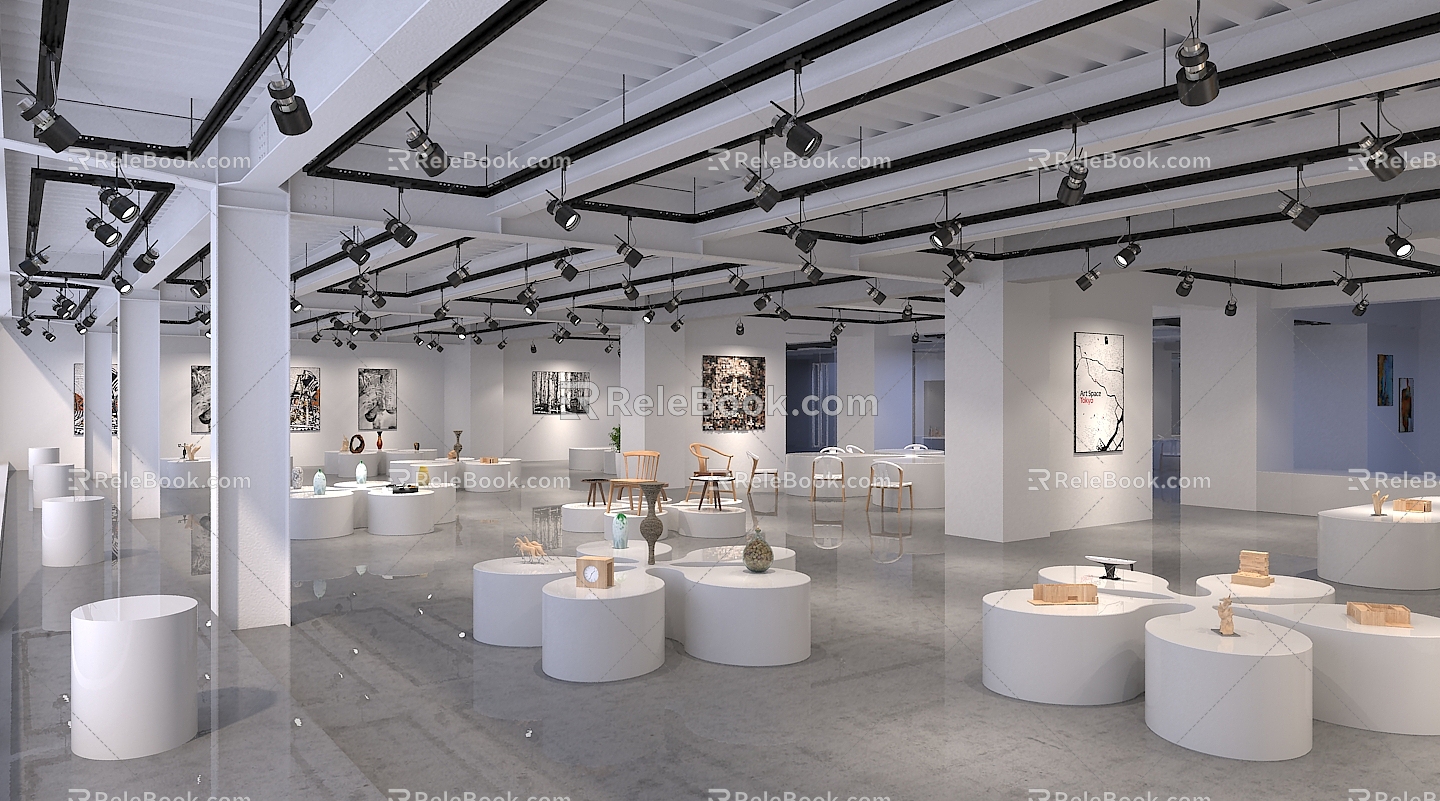 Modern Exhibition Hall Art Hall 3d model