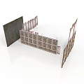3D Rendered Wooden And Metal Frame Structure Components For Construction