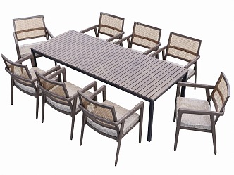 Outdoor Dining Table and Chair 3d model