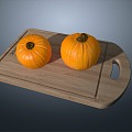 Pumpkin Beibei Pumpkin Yellow Pumpkin Round Pumpkin Small Pumpkin Vegetable Chopping Board Chopping Board 3d model