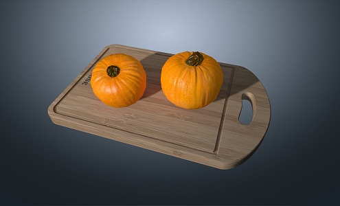 Pumpkin Beibei Pumpkin Yellow Pumpkin Round Pumpkin Small Pumpkin Vegetable Chopping Board Chopping Board 3d model