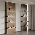 Modern Wooden And Metal Frame Shelves With Decorative Vase Books And Towels In Interior