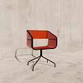Modern Orange Accent Chair With Black Frame Stylish Design In Minimalist Interior Background