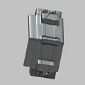 3D Rendering of Gray Mechanical Component With Rectangular Structure and Industrial Design