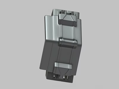 3D Rendering of Gray Mechanical Component With Rectangular Structure and Industrial Design 3d model