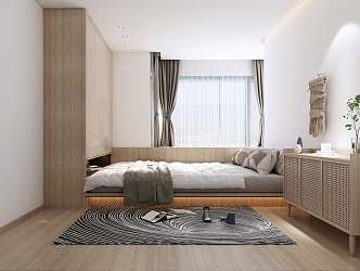 Modern Tatami Bedroom 3d model