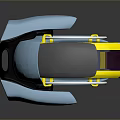 3D Tire Design With Blue Yellow Gray Rims And Wheel Structure