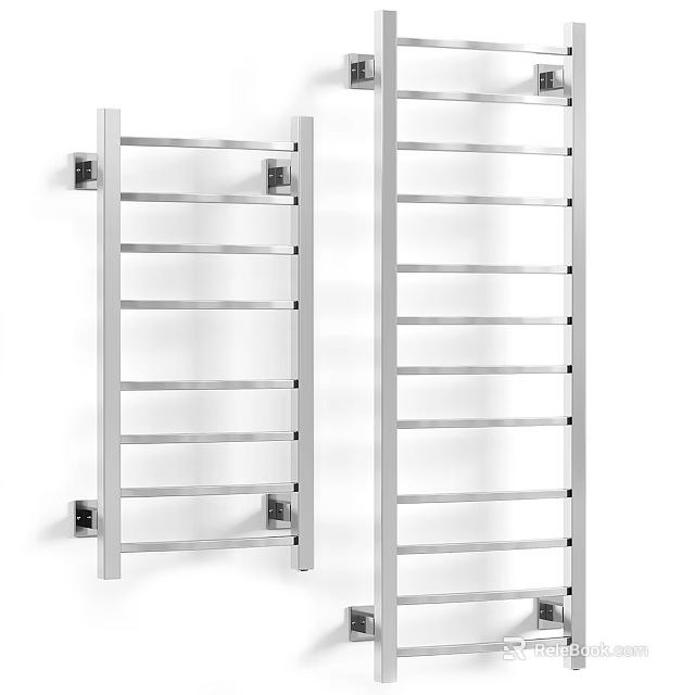 Modern Stainless Steel Wall Mounted Bathroom Rack With Multiple Tiers For Towel Storage 3d model 