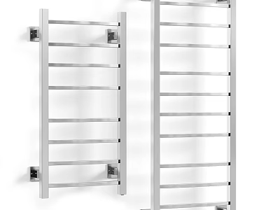 Modern Stainless Steel Wall Mounted Bathroom Rack With Multiple Tiers For Towel Storage 3d model